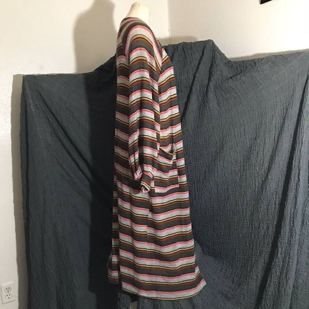 Hummingbird Stripped Cardigan Duster Size S/M - Picture 2 of 7